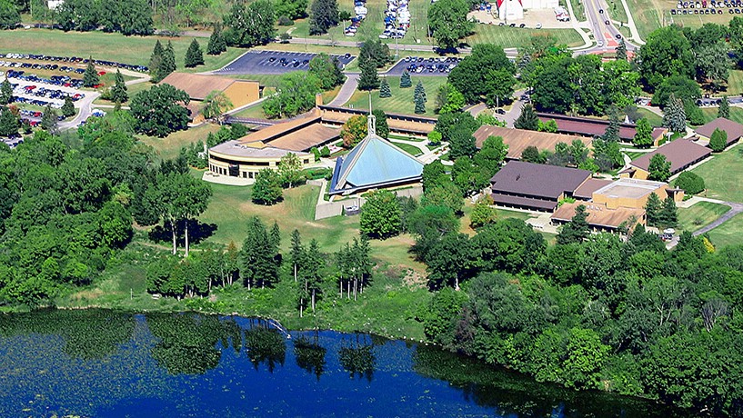 Overhead view of AbleLight College campus in Ann Arbor, Michigan